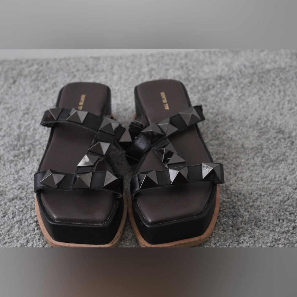 Elegant Black Studded Sandals